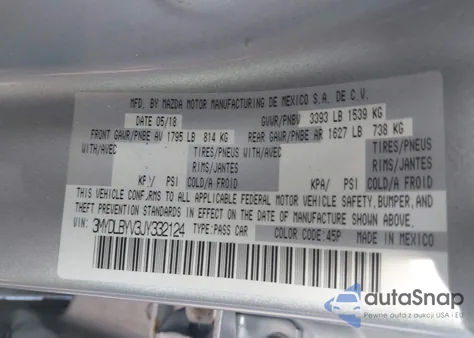 2018 Toyota Yaris Ia from USA, damaged, VIN 3MYDLBYV3JY332124